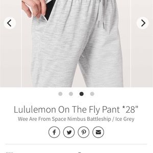 Lululemon On The Fly pant. Size 4, color ice grey. Great condition.